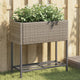 Vidaxl plantenbakken met schap 2 st 70x28x70 poly rattan grijs