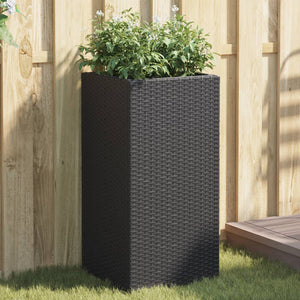 Vidaxl plantenbakken 2 st 40x40x80 cm poly rattan zwart