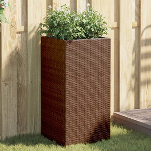 Vidaxl plantenbakken 2 st 40x40x80 cm poly rattan bruin