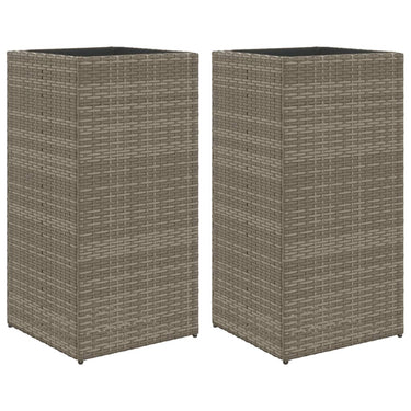 Vidaxl plantenbakken 2 st 40x40x80 cm poly rattan grijs