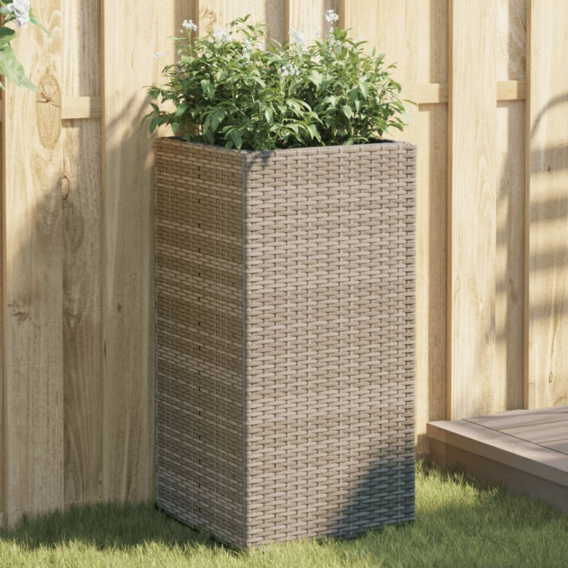 Load image into Gallery viewer, Vidaxl plantenbakken 2 st 40x40x80 cm poly rattan grijs
