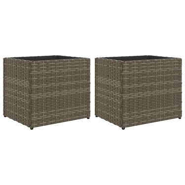 Vidaxl plantenbakken 2 st 36x30x32 cm poly rattan grijs
