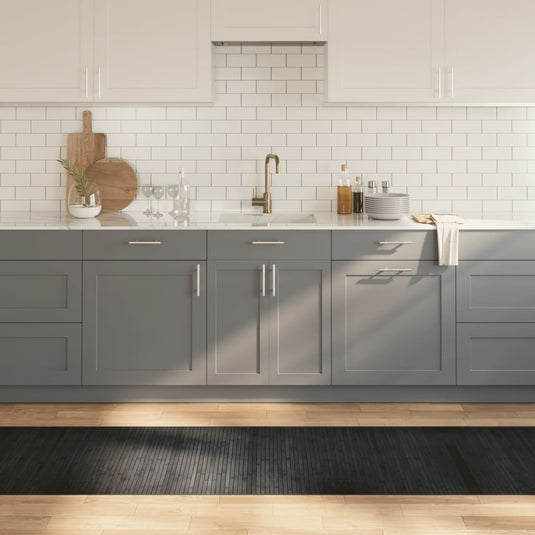 Vidaxl vloerkleed rechthoekig 70x300 cm bamboe grijs