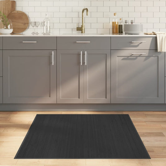 Vidaxl vloerkleed vierkant 100x100 cm bamboe grijs