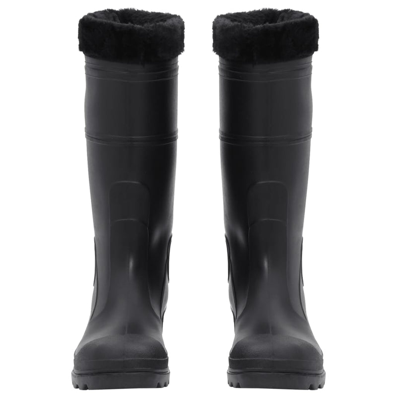 Load image into Gallery viewer, Vidaxl regenlaarzen met verwijderbare sokken maat 43 pvc zwart
