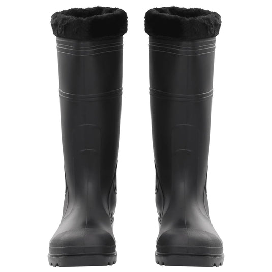 Vidaxl regenlaarzen met verwijderbare sokken maat 45 pvc zwart