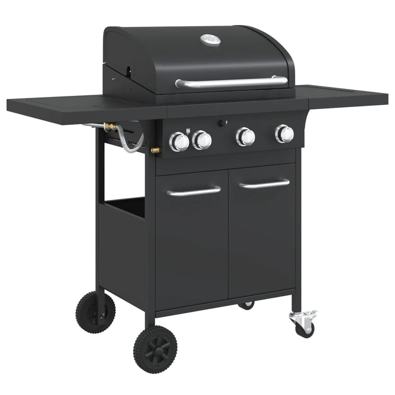 Load image into Gallery viewer, VidaXL Gasbarbecue met 4 branders gepoedercoat staal zwart
