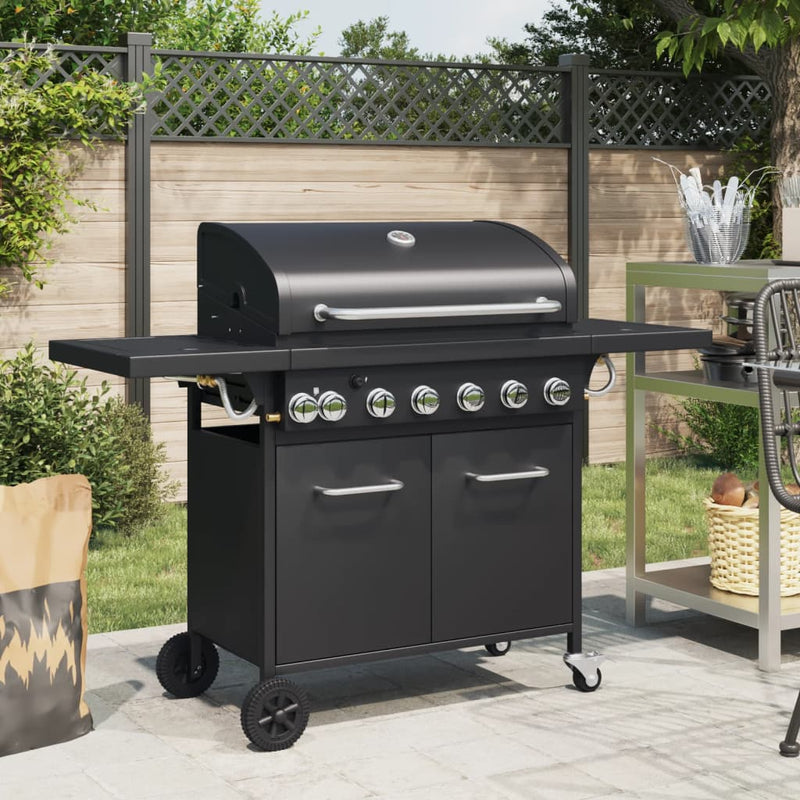 Load image into Gallery viewer, VidaXL Gasbarbecue met 7 branders gepoedercoat staal zwart
