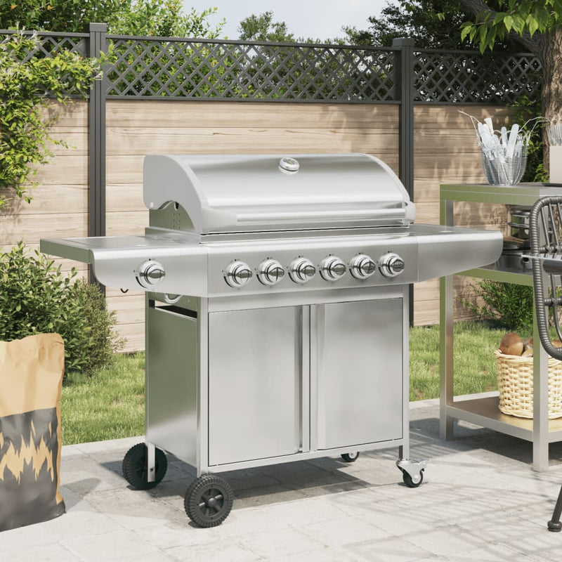 Load image into Gallery viewer, VidaXL Gasbarbecue met 7 branders roestvrij staal zilverkleurig
