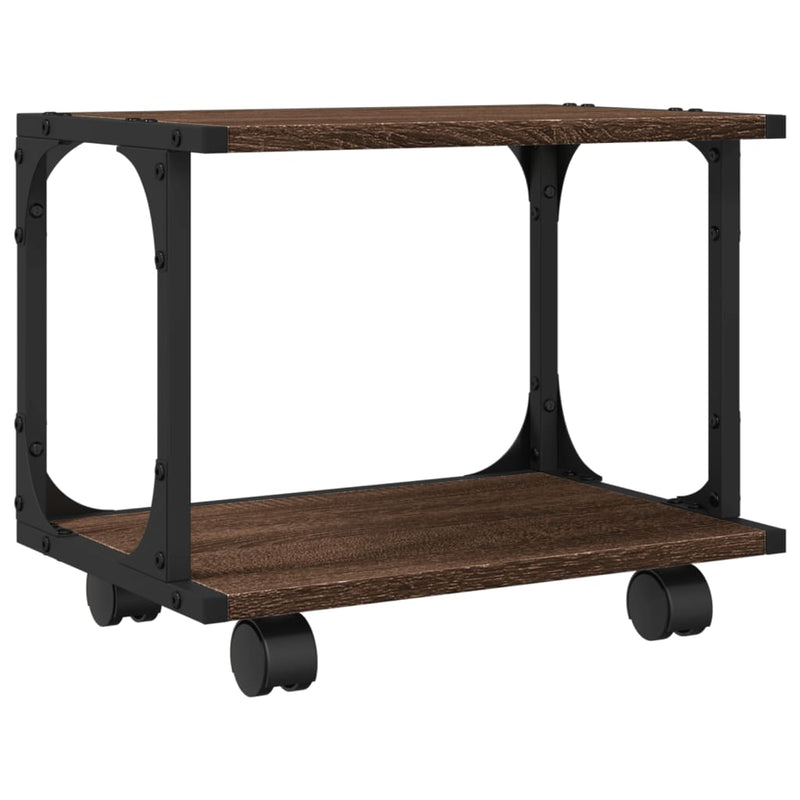 Load image into Gallery viewer, Vidaxl printerkastje 2-laags 41x28x33,5 cm bewerkt hout bruin eiken
