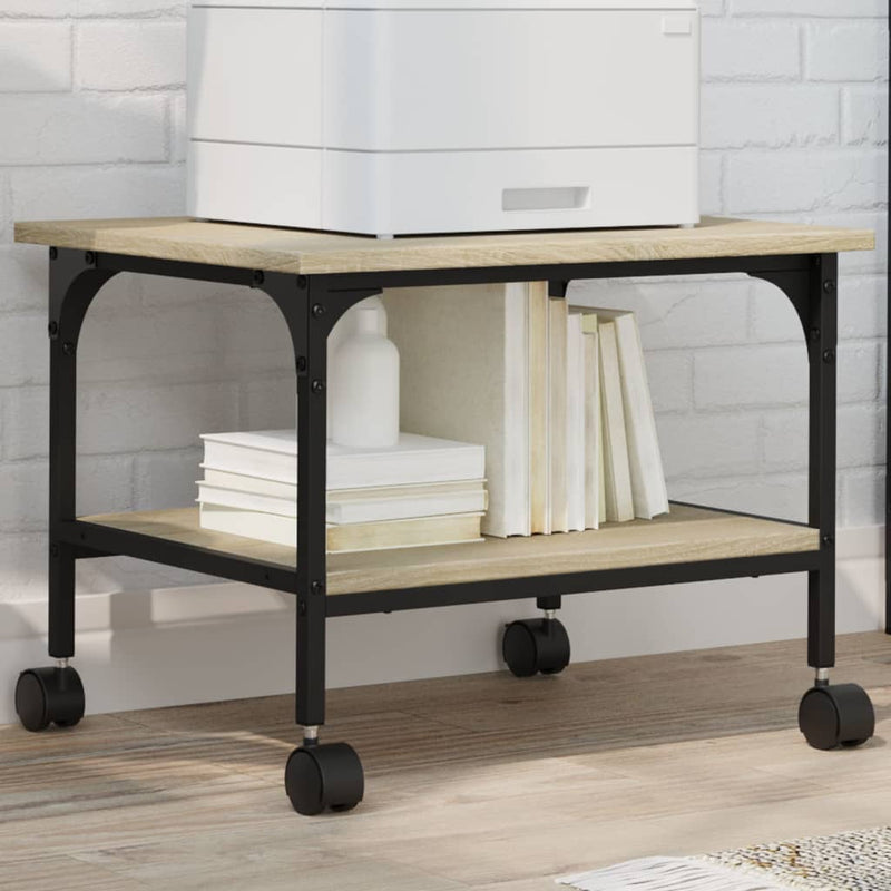 Load image into Gallery viewer, Vidaxl printerkastje 2-laags 50x40x38 cm bewerkt hout sonoma eiken
