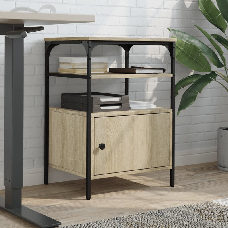 Load image into Gallery viewer, Vidaxl printerkastje 3-laags 50x40x76 cm bewerkt hout sonoma eiken
