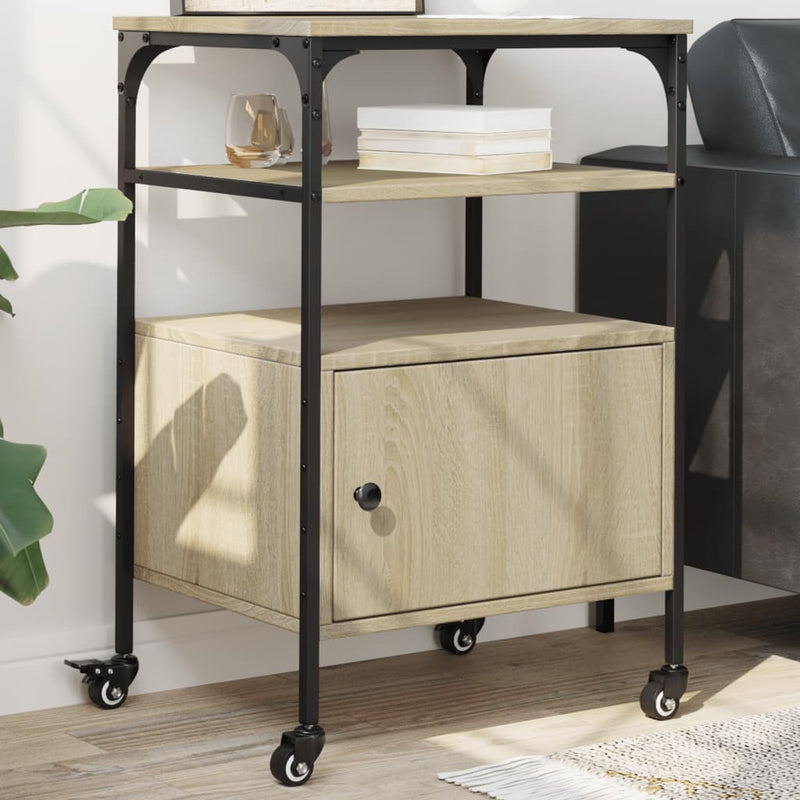 Load image into Gallery viewer, Vidaxl printerkastje 3-laags 50x40x76 cm bewerkt hout sonoma eiken
