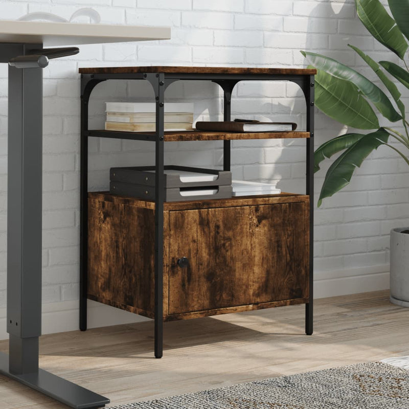 Load image into Gallery viewer, Vidaxl printerkastje 3-laags 50x40x76 cm bewerkt hout gerookt eiken
