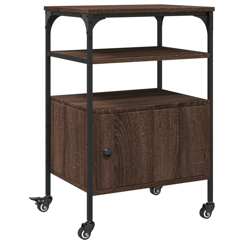 Load image into Gallery viewer, Vidaxl printerkastje 3-laags 50x40x76 cm bewerkt hout bruin eiken

