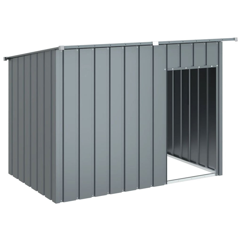 Load image into Gallery viewer, Vidaxl hondenhok met dak 153x91x110 cm staal antracietkleurig
