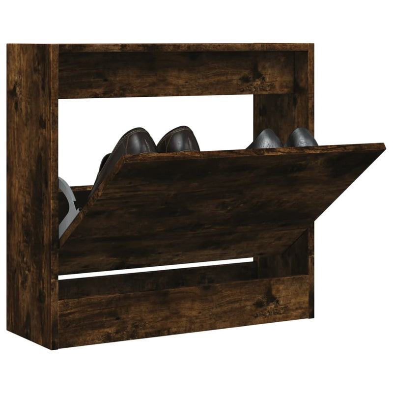 Load image into Gallery viewer, Vidaxl schoenenkast 60x21x57 cm bewerkt hout gerookt eikenkleurig
