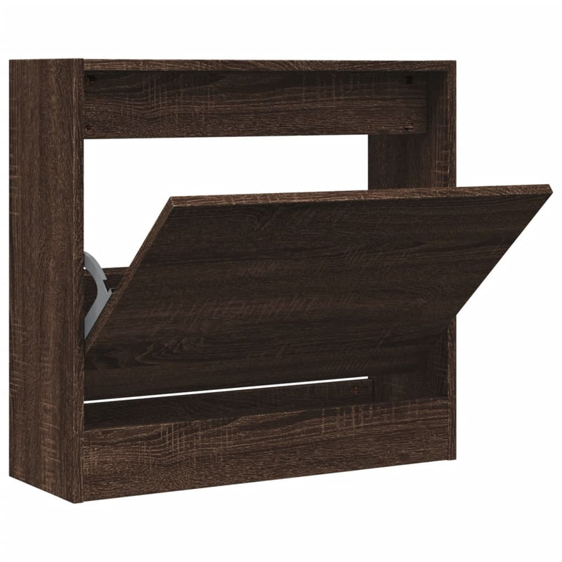 Load image into Gallery viewer, Vidaxl schoenenkast 60x21x57 cm bewerkt hout bruin eikenkleur
