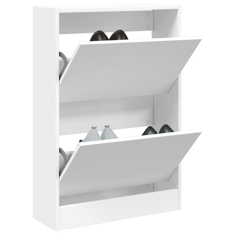 Load image into Gallery viewer, Vidaxl schoenenkast 60x21x87,5 cm bewerkt hout wit
