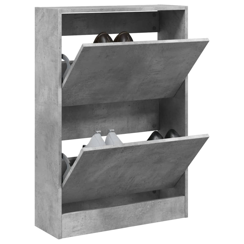 Load image into Gallery viewer, Vidaxl schoenenkast 60x21x87,5 cm bewerkt hout betongrijs
