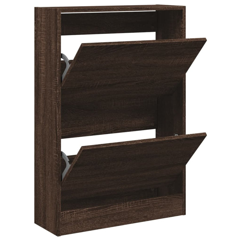 Load image into Gallery viewer, Vidaxl schoenenkast 60x21x87,5 cm bewerkt hout bruin eikenkleur
