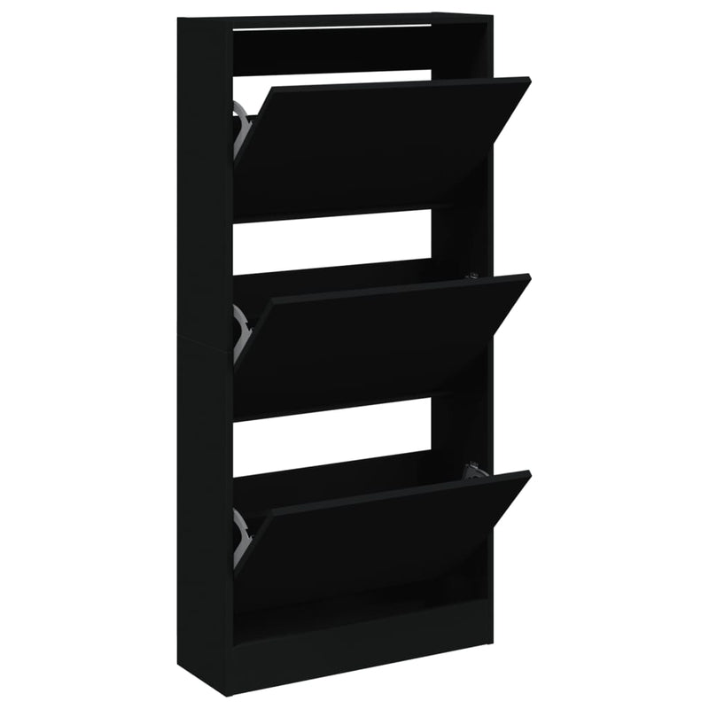 Load image into Gallery viewer, Vidaxl schoenenkast 60x21x125,5 cm bewerkt hout zwart
