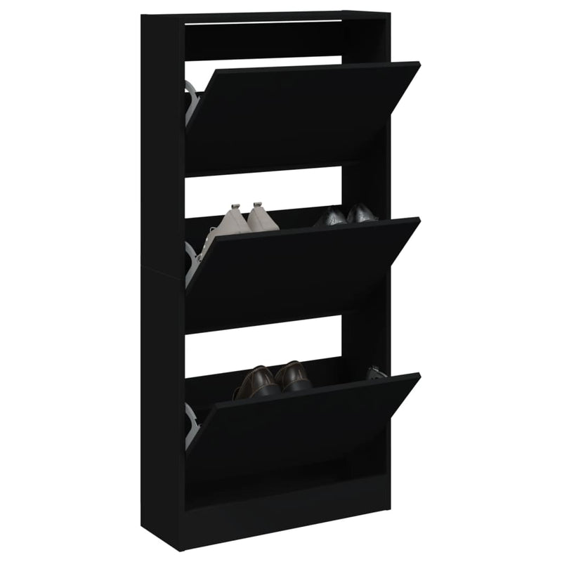 Load image into Gallery viewer, Vidaxl schoenenkast 60x21x125,5 cm bewerkt hout zwart
