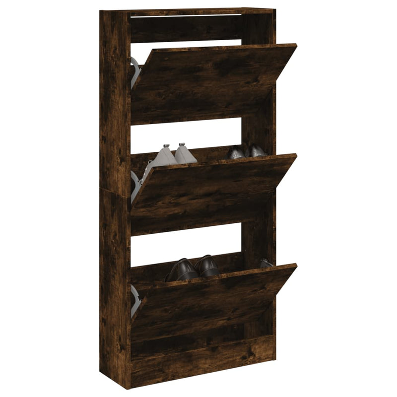 Load image into Gallery viewer, Vidaxl schoenenkast 60x21x125,5 cm bewerkt hout gerookt eikenkleurig
