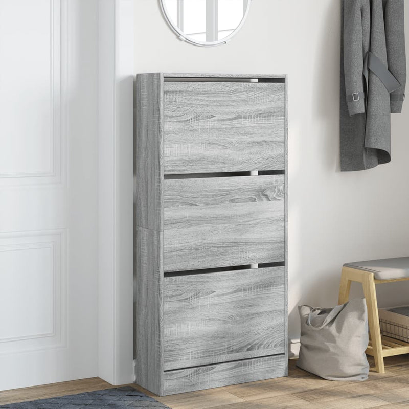 Load image into Gallery viewer, Vidaxl schoenenkast 60x21x125,5 cm bewerkt hout grijs sonoma eiken
