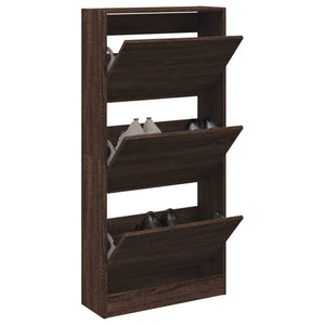 Vidaxl schoenenkast 60x21x125,5 cm bewerkt hout bruin eikenkleur