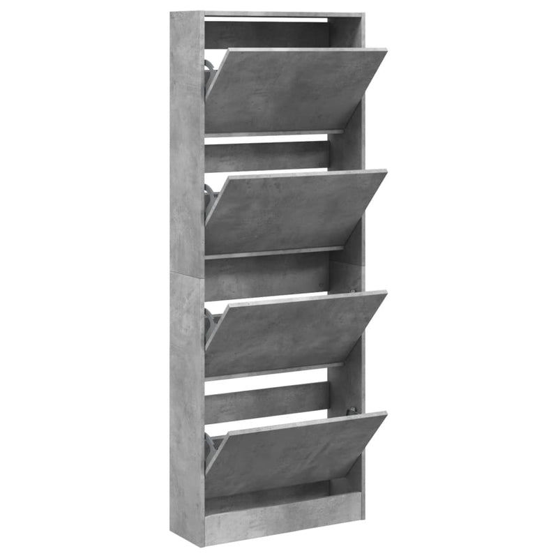 Load image into Gallery viewer, VidaXL Schoenenkast 60x21x163,5 cm bewerkt hout betongrijs
