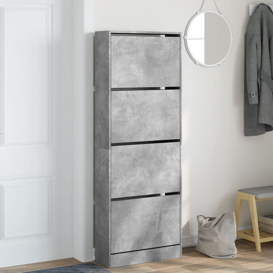 VidaXL Schoenenkast 60x21x163,5 cm bewerkt hout betongrijs