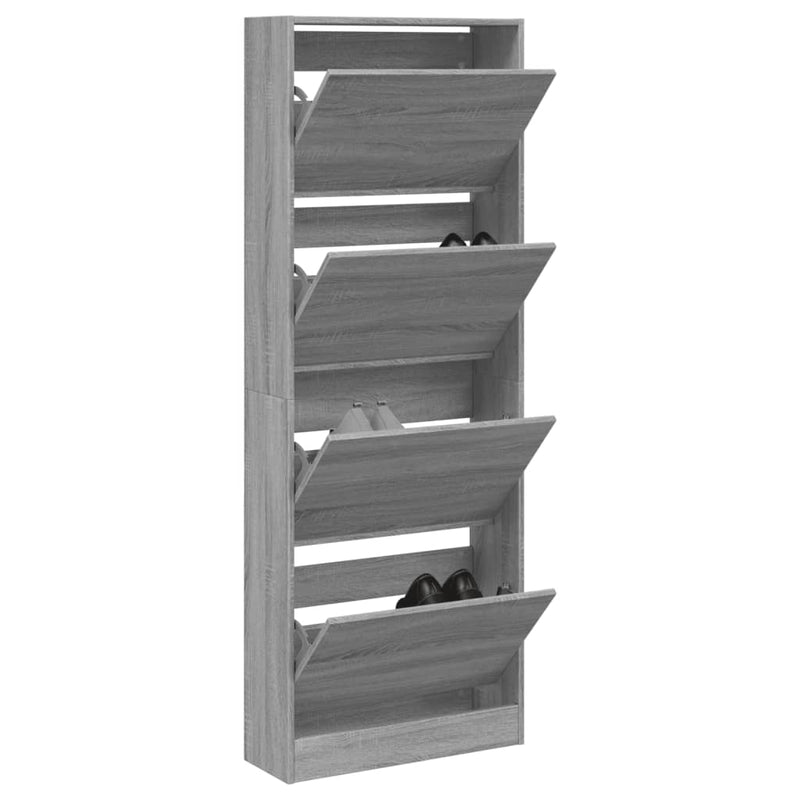 Load image into Gallery viewer, VidaXL Schoenenkast 60x21x163,5 cm bewerkt hout grijs sonoma eiken

