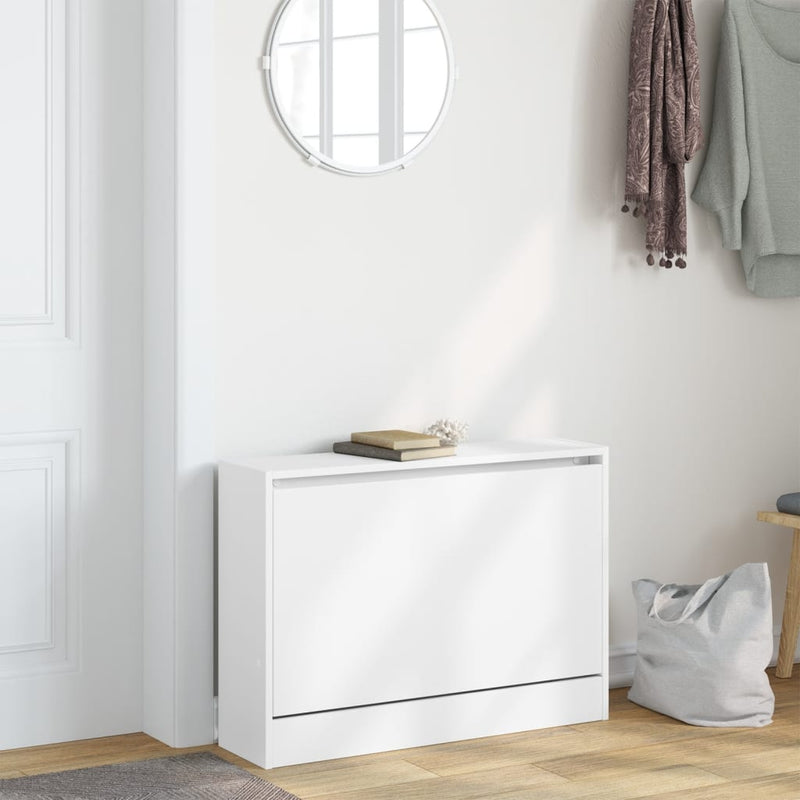 Load image into Gallery viewer, Vidaxl schoenenkast 80x21x57 cm bewerkt hout wit
