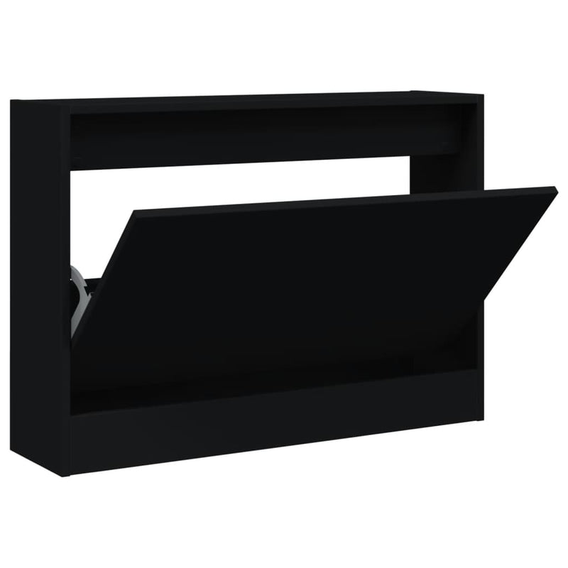 Load image into Gallery viewer, Vidaxl schoenenkast 80x21x57 cm bewerkt hout zwart
