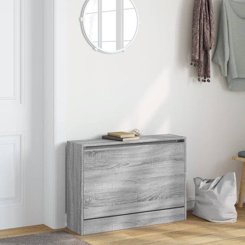 Load image into Gallery viewer, Vidaxl schoenenkast 80x21x57 cm bewerkt hout grijs sonoma eikenkleur
