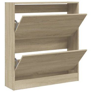 Vidaxl schoenenkast 80x21x87,5 cm bewerkt hout sonoma eikenkleurig