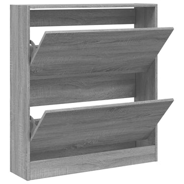 Vidaxl schoenenkast 80x21x87,5 cm bewerkt hout grijs sonoma eikenkleur