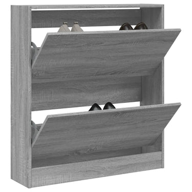 Vidaxl schoenenkast 80x21x87,5 cm bewerkt hout grijs sonoma eikenkleur