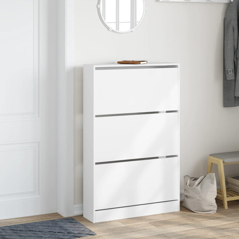 Load image into Gallery viewer, VidaXL Schoenenkast 80x21x125,5 cm bewerkt hout wit
