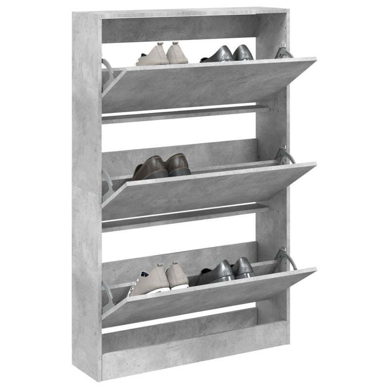 Load image into Gallery viewer, VidaXL Schoenenkast 80x21x125,5 cm bewerkt hout betongrijs
