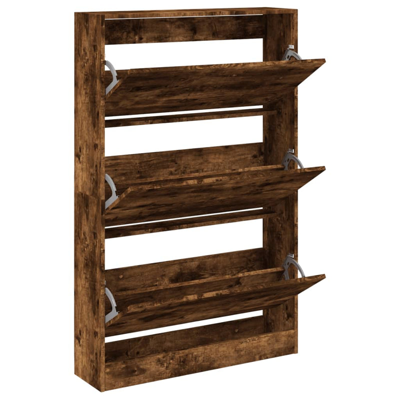 Load image into Gallery viewer, VidaXL Schoenenkast 80x21x125,5 cm bewerkt hout gerookt eikenkleurig

