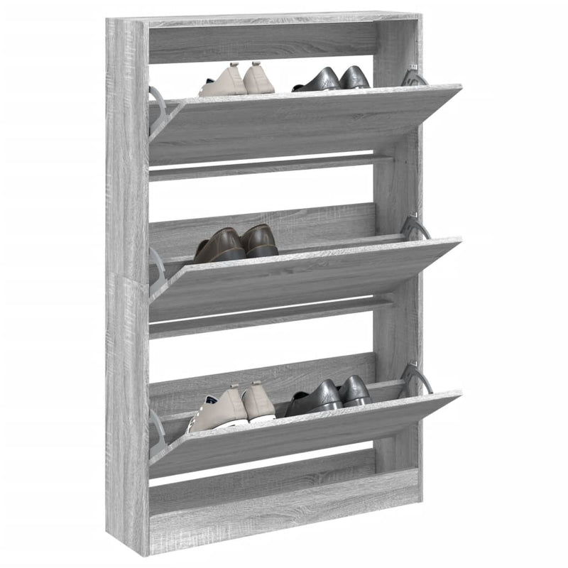 Load image into Gallery viewer, VidaXL Schoenenkast 80x21x125,5 cm bewerkt hout grijs sonoma eiken
