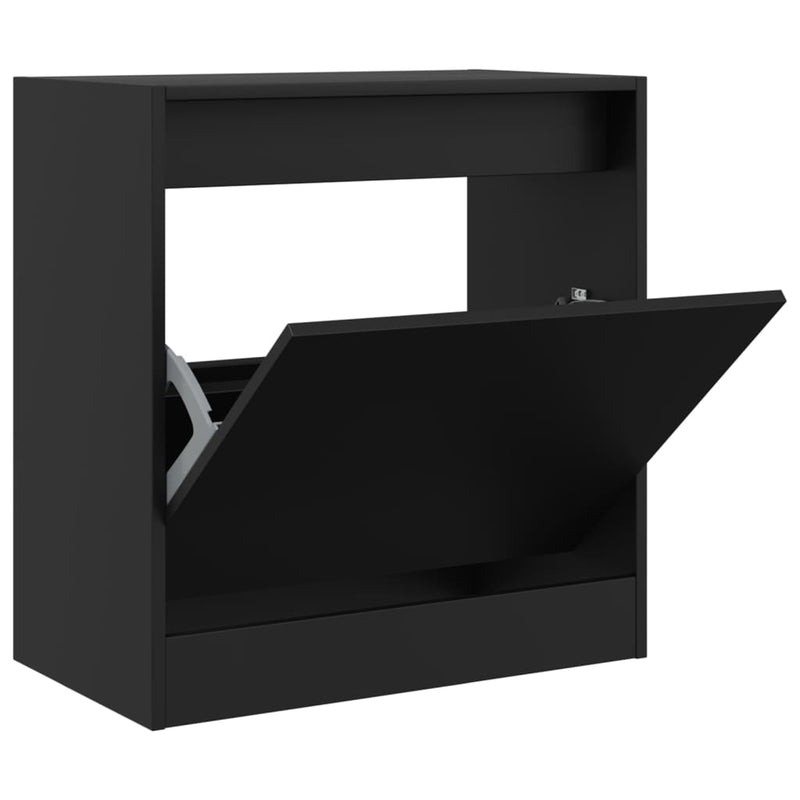 Afbeelding laden in galerijviewer, Vidaxl schoenenkast 60x34x63,5 cm bewerkt hout zwart
