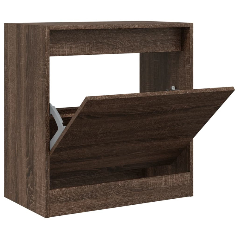 Load image into Gallery viewer, Vidaxl schoenenkast 60x34x63,5 cm bewerkt hout bruin eikenkleur
