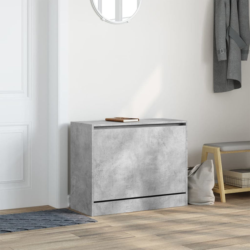 Load image into Gallery viewer, Vidaxl schoenenkast 80x34x63 cm bewerkt hout betongrijs
