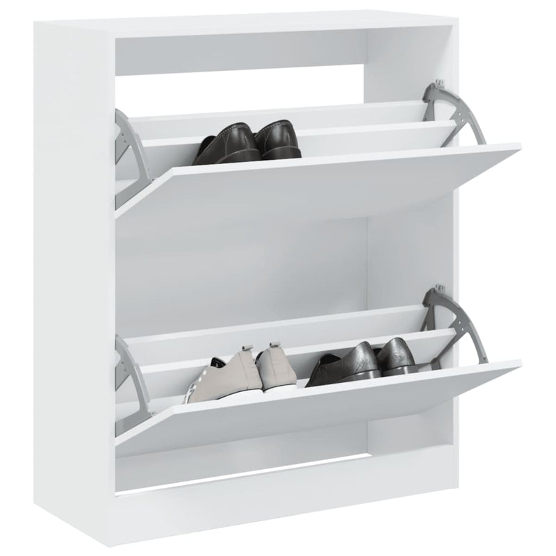 Load image into Gallery viewer, Vidaxl schoenenkast 80x34x96,5 cm bewerkt hout wit
