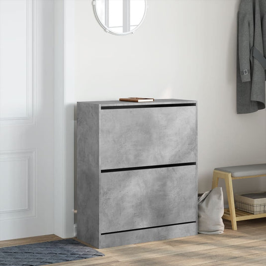 Vidaxl schoenenkast 80x34x96,5 cm bewerkt hout betongrijs