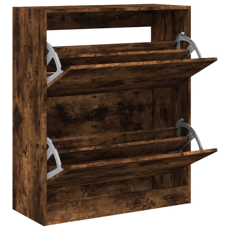 Load image into Gallery viewer, Vidaxl schoenenkast 80x34x96,5 cm bewerkt hout gerookt eikenkleurig
