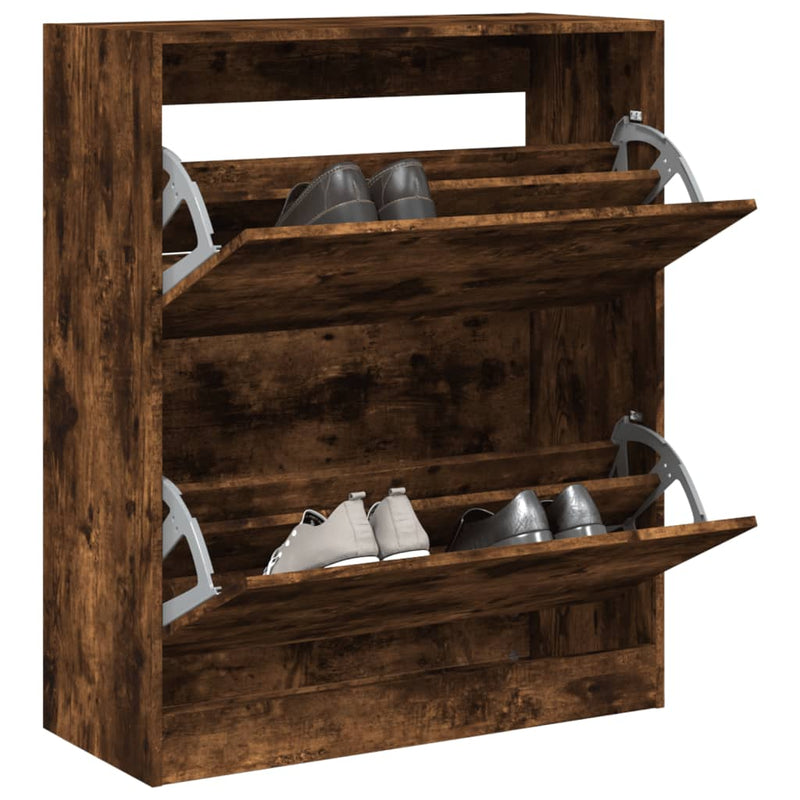 Load image into Gallery viewer, Vidaxl schoenenkast 80x34x96,5 cm bewerkt hout gerookt eikenkleurig
